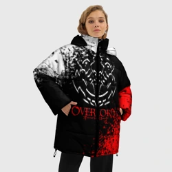 Женская зимняя куртка Oversize Оверлорд лого краснобелый - фото 2