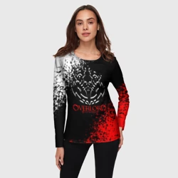 Женский лонгслив 3D Оверлорд лого краснобелый - фото 2