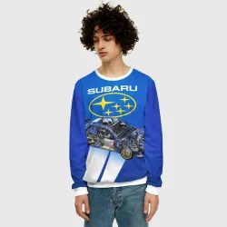 Мужской свитшот 3D Subaru - фото 2