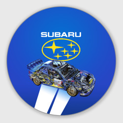 Круглый коврик для мышки Subaru