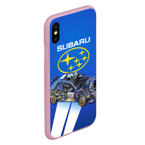 Чехол для iPhone XS Max матовый Subaru, цвет розовый - фото 3