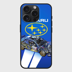 Чехол силиконовый для Apple iPhone 15 Pro матовый Subaru