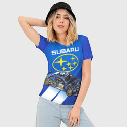 Женская футболка 3D Slim Subaru - фото 2