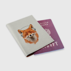 Обложка для паспорта матовая кожа Лиса в наушниках - фото 2