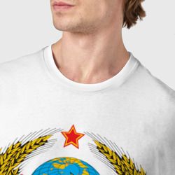 Футболка с принтом Советский спорт СССР для мужчины, вид на модели спереди №4. Цвет основы: белый