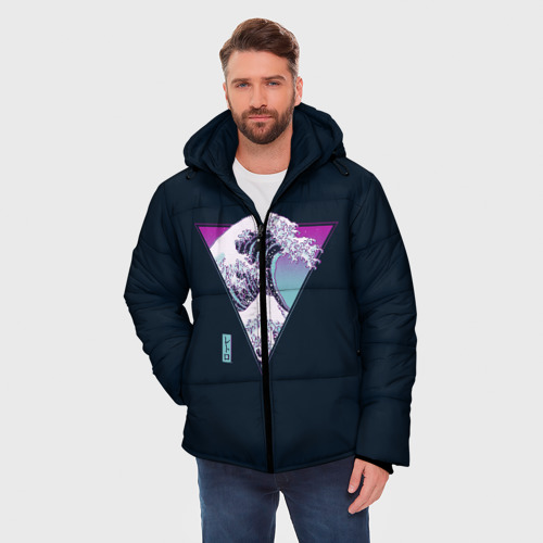 Мужская зимняя куртка 3D Великая Ретро Волна, цвет черный - фото 3