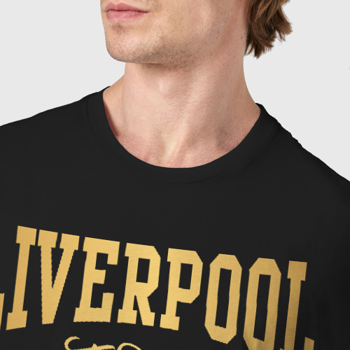 Мужская футболка хлопок Ливерпуль, цвет черный - фото 6