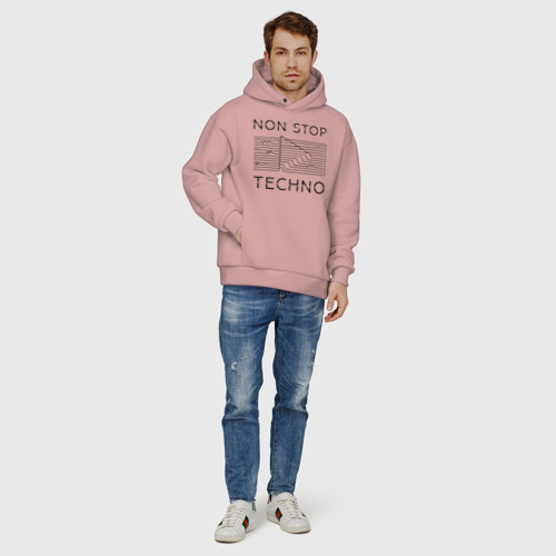 Мужское худи Oversize хлопок Technocafe, цвет пыльно-розовый - фото 6