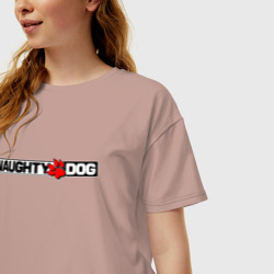 Женская футболка хлопок Oversize Naughty dog - фото 2