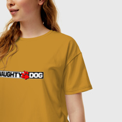 Женская футболка хлопок Oversize Naughty dog - фото 2