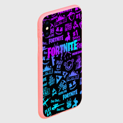 Чехол для iPhone XS Max матовый Fortnite x Marshmello neon неон - фото 2