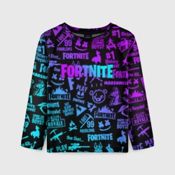 Детский лонгслив 3D Fortnite x Marshmello neon неон