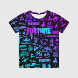 Детская футболка 3D Fortnite x Marshmello neon неон