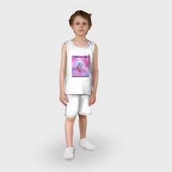Детская пижама с шортами хлопок Albert Einstein glitch art - фото 2