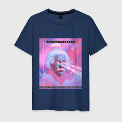 Мужская футболка хлопок Albert Einstein glitch art