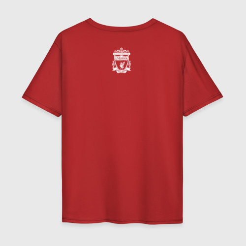 Мужская футболка хлопок Oversize с принтом Ливерпуль, вид сзади #1