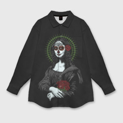 Женская рубашка oversize 3D Mona Lisa - Santa Muerte