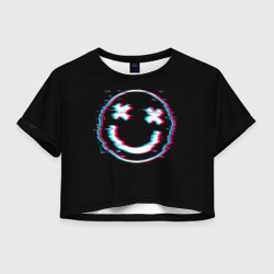 Женская футболка Crop-top 3D Glitch Smile
