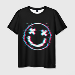 Мужская футболка 3D Glitch Smile