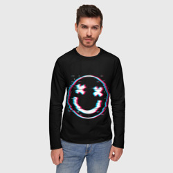 Мужской лонгслив 3D Glitch Smile - фото 2