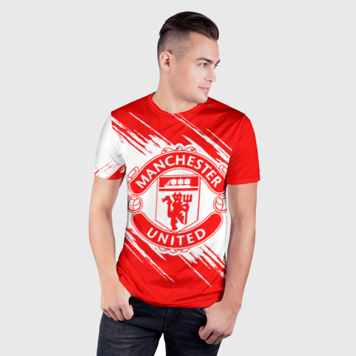 Мужская футболка 3D Slim Манчестер Юнайтед, цвет 3D печать - фото 3