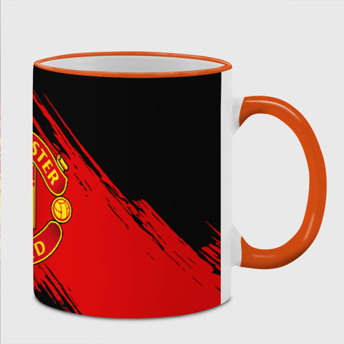 Кружка с полной запечаткой Манчестер Юнайтед FCMU Manchester united, цвет Кант оранжевый