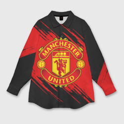 Женская рубашка oversize 3D Манчестер Юнайтед FCMU Manchester united