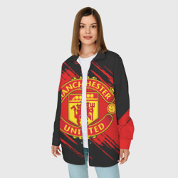 Женская рубашка oversize 3D Манчестер Юнайтед FCMU Manchester united - фото 2