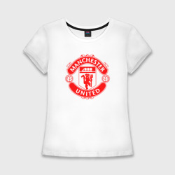 Женская футболка хлопок Slim Манчестер Юнайтед