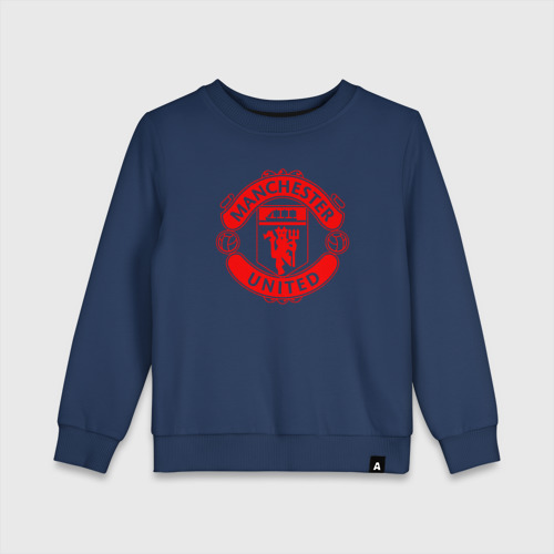 Детский свитшот хлопок с принтом Манчестер Юнайтед, вид спереди #2