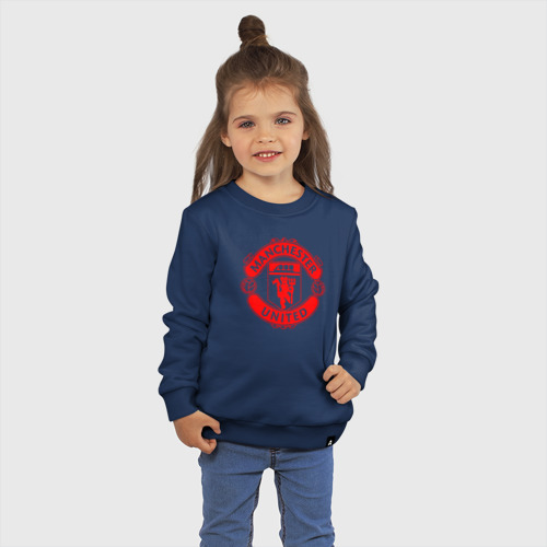 Детский свитшот хлопок с принтом Манчестер Юнайтед, фото на моделе #1