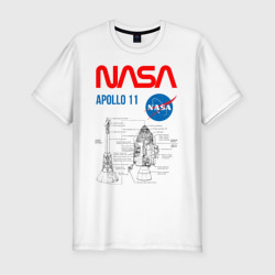 Мужская футболка хлопок Slim Nasa Apollo 11 