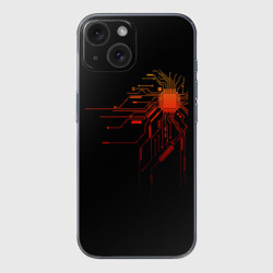 Чехол для iPhone 15 силиконовый с защитой камеры Fire IC