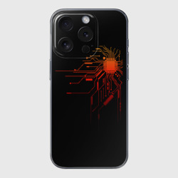 Чехол для iPhone 15 Pro силиконовый с защитой камеры Fire IC