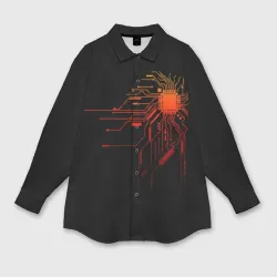 Женская рубашка oversize 3D Fire IC