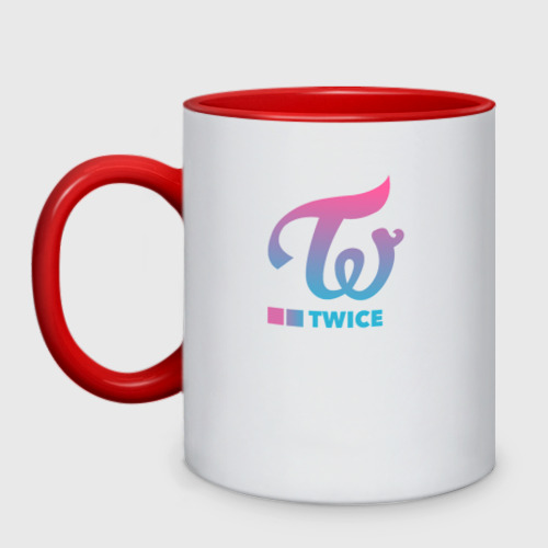 Кружка двухцветная Twice, цвет белый + красный