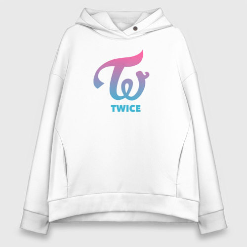 Женское худи Oversize хлопок Twice, цвет белый