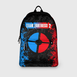 Рюкзак с принтом Team fortress 2 red vs blue для любого человека, вид спереди №3. Цвет основы: белый