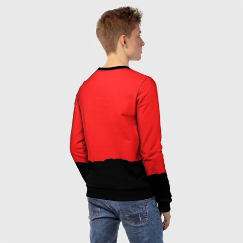 Детский свитшот 3D с принтом Team fortress 2 red team, вид сзади #2