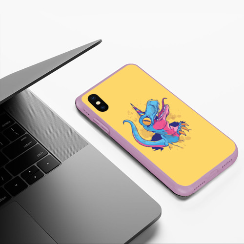 Чехол для iPhone XS Max матовый с принтом Динозавр Единорог, фото #5