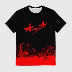 Мужская футболка 3D Алиса на спине