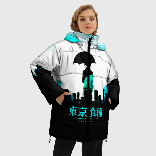 Женская зимняя куртка Oversize Токийский гуль, цвет черный - фото 3