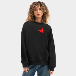 Женский свитшот oversize без начеса хлопок Алиса - фото 2