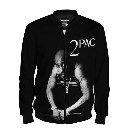 Мужской бомбер 3D 2pac, цвет черный