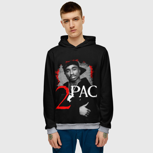 Мужская толстовка 3D 2pac, цвет меланж - фото 3