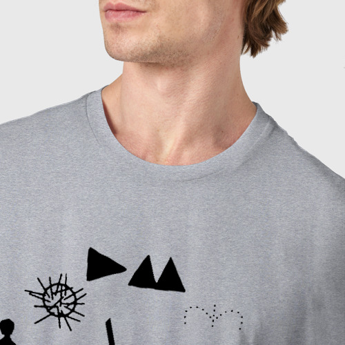 Мужская футболка хлопок Depeche Mode, цвет меланж - фото 6