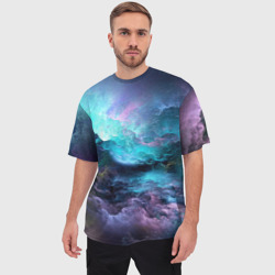 Мужская футболка oversize 3D Фрактальный космос - фото 2