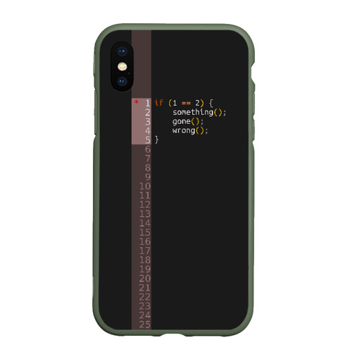 Чехол для iPhone XS Max матовый If 1 == 2, цвет темно-зеленый