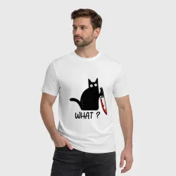 Мужская футболка хлопок What cat - фото 2