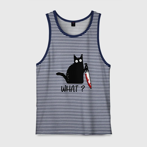 Мужская майка хлопок What cat